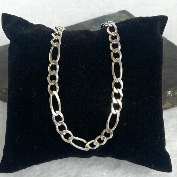 Italian Unisex Sterling Silver 925 5.5mm Figaro Chain Necklace 18" - Picture 6 of 16